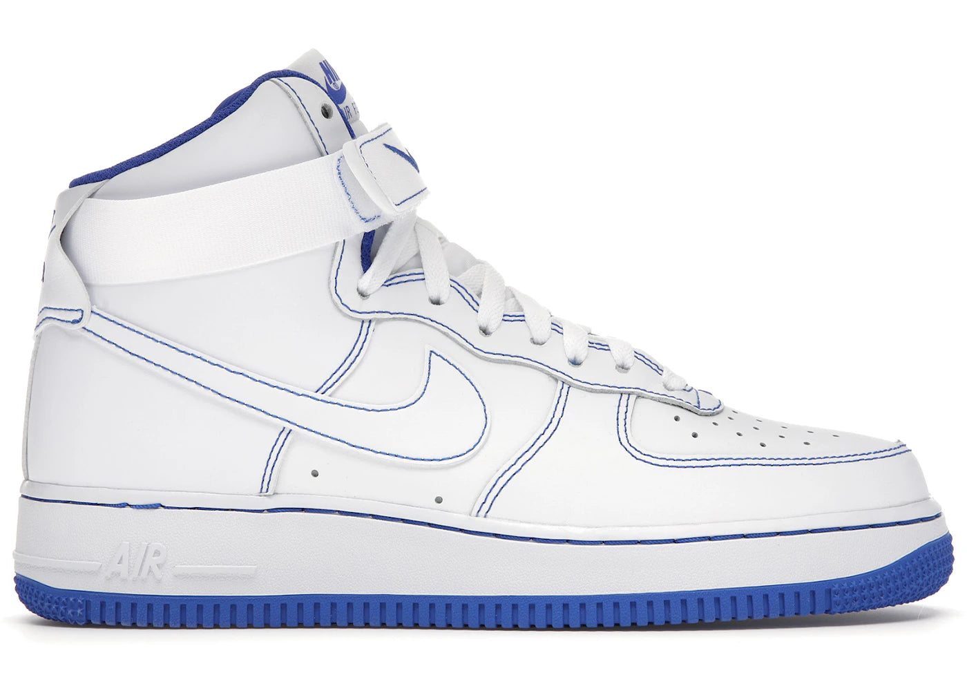 Nike Air Force 1 High-White Royal Blue Contrast Stitch