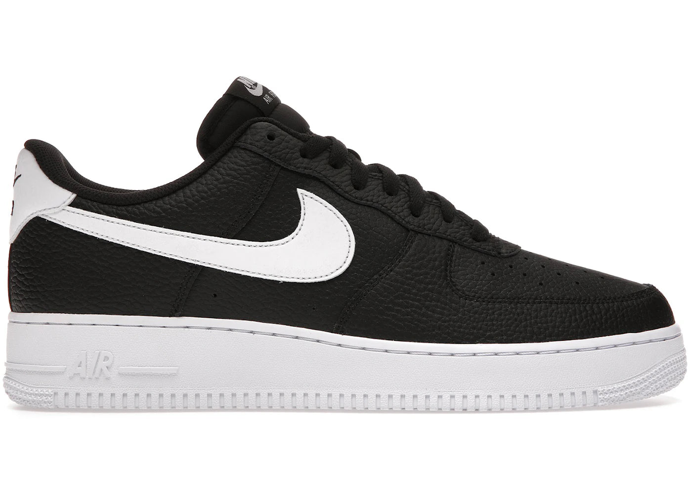 Nike Air Force 1 Low '07-Black White Pebbled Leather