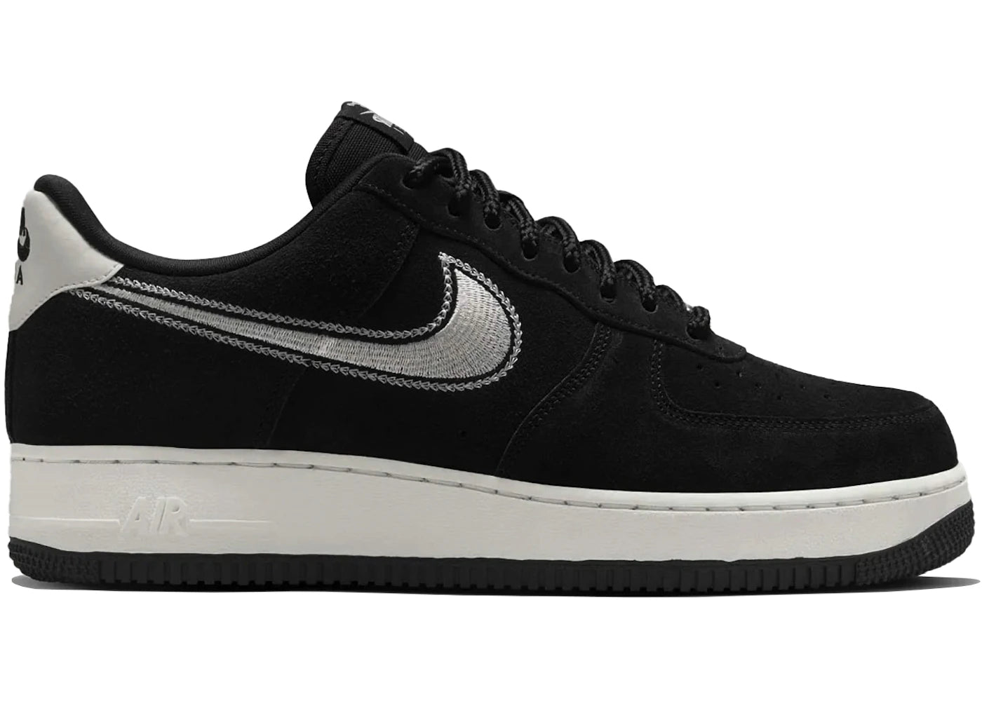 Nike Air Force 1 Low '07 LV8-Black Sail Embroidered Swoosh