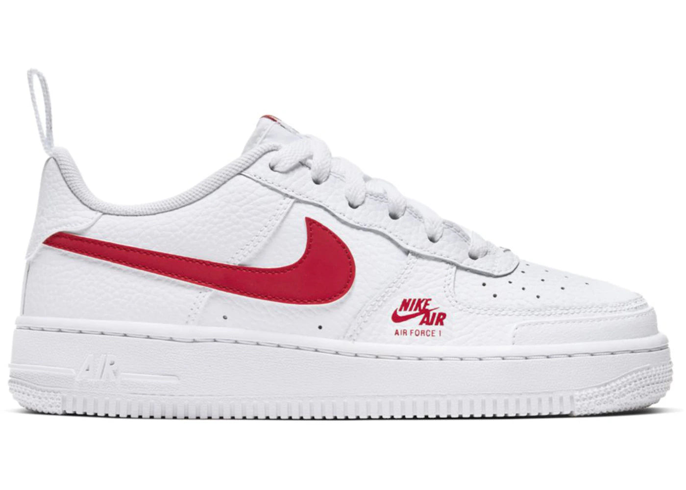 Nike Air Force 1 Low 07-White University Red (GS)