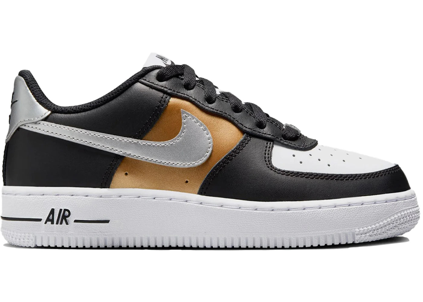 Nike Air Force 1 Low-Black Metallic SIlver (GS)