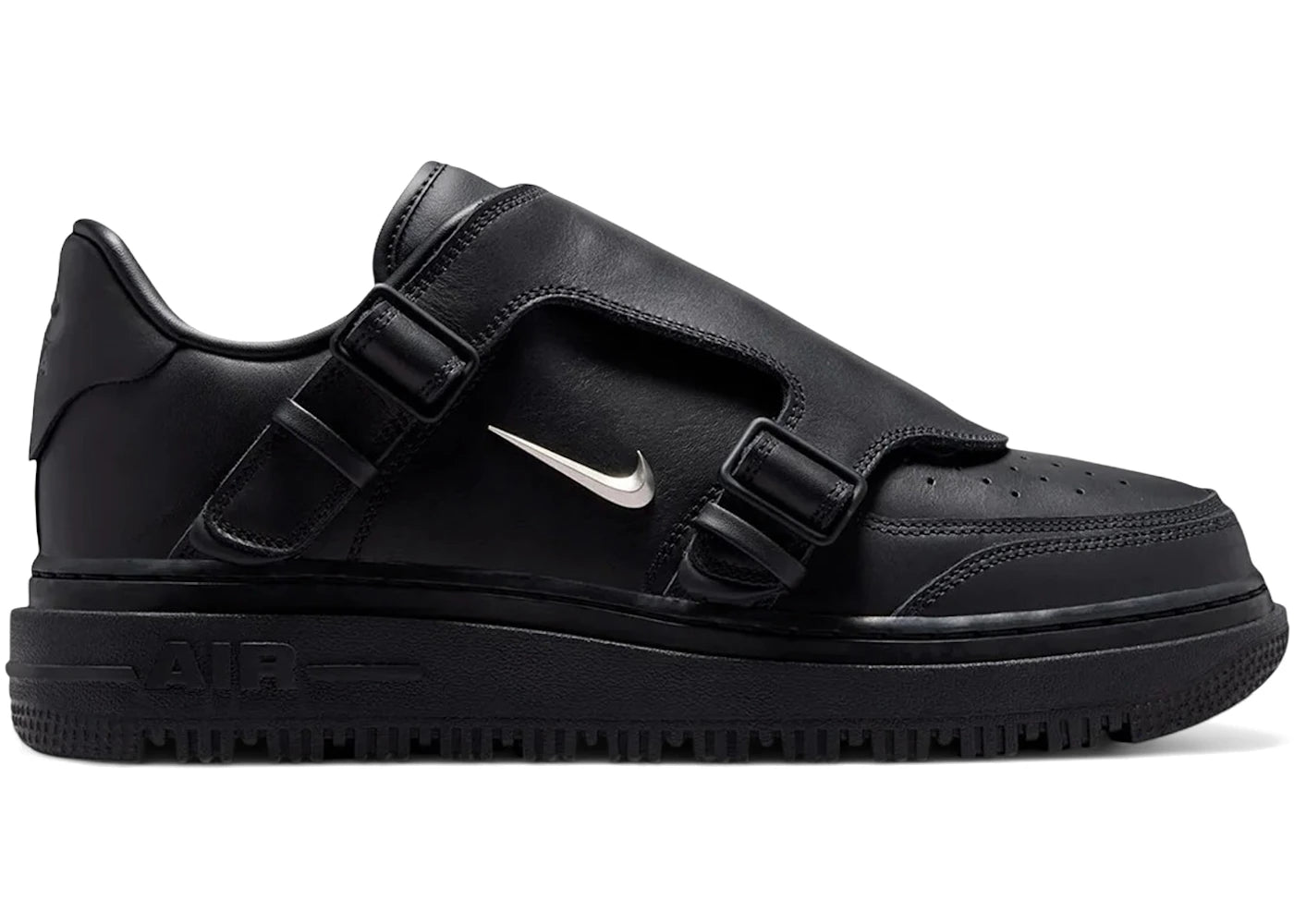 Nike Air Force 1 Low Luxe Black Metallic Silver - main view