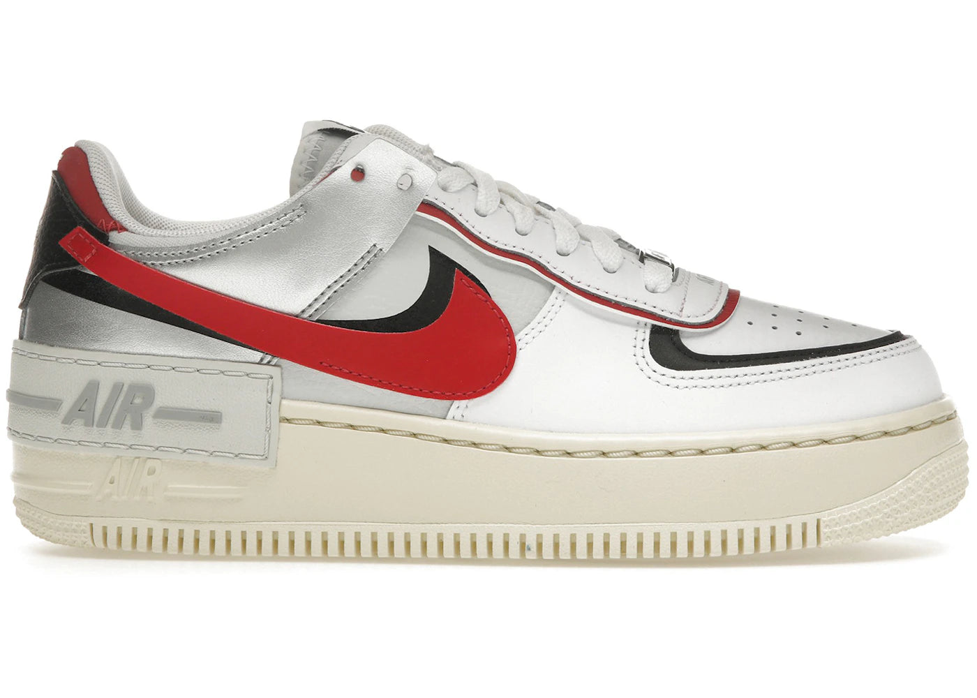 Nike Air Force 1 Low Shadow-White Silver Gym Red (Women's)