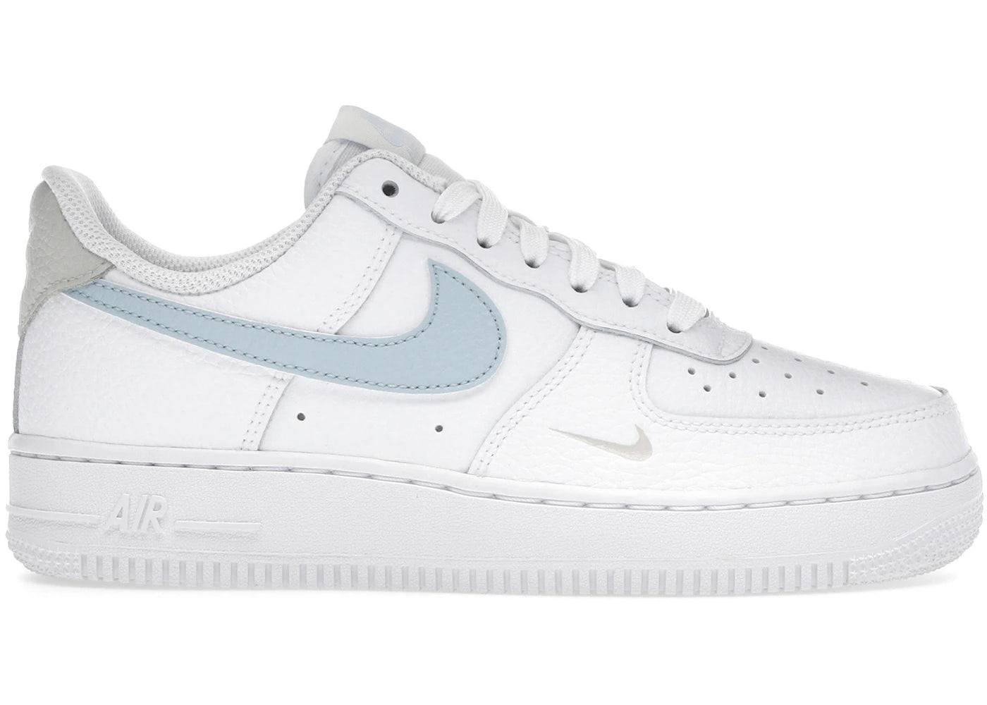 Nike Air Force 1 Low - Blanc clair, Mini Swoosh bleu armure (Femme)