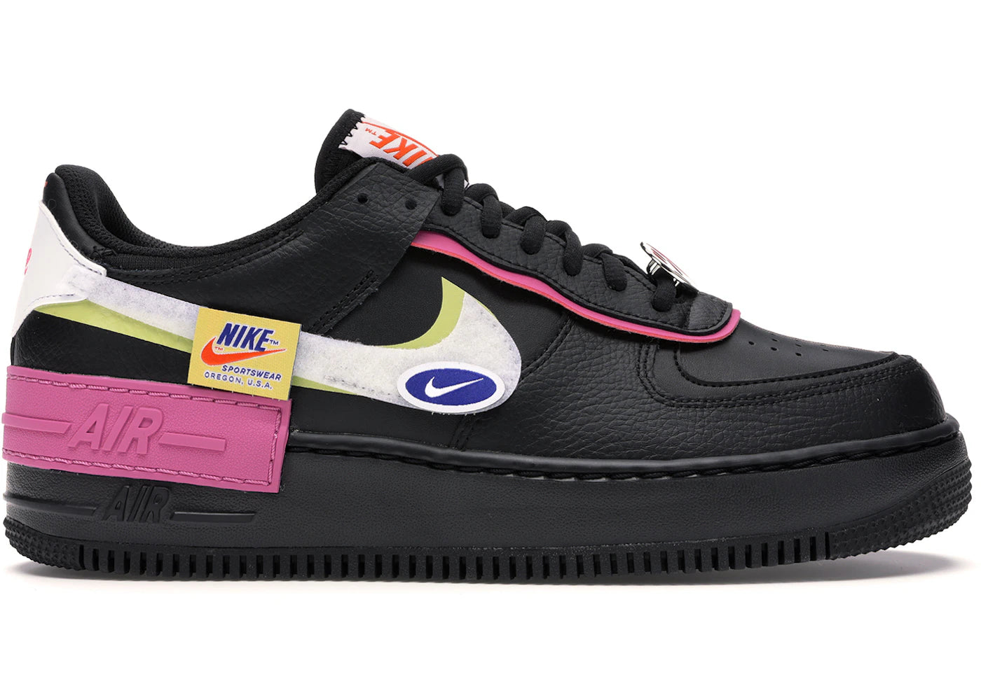 Nike Air Force 1 Low Shadow-Removable Patches Black Pink (Women's)