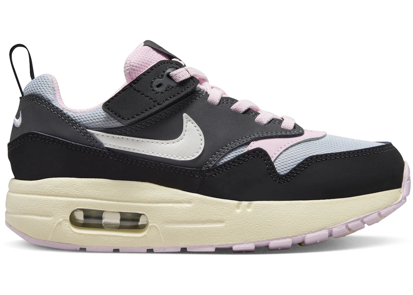 Nike Air Max 1 EasyOn Black Anthracite Pink Foam Summit White