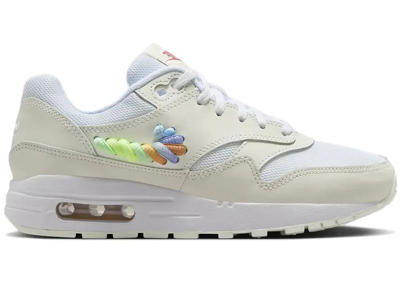 Nike Air Max 1 SE-White Rainbow Lace Swoosh (GS)
