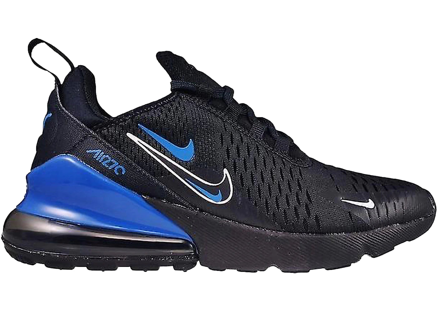 Nike Air Max 270-Multi-Swoosh Black Dark Marina Blue (GS)