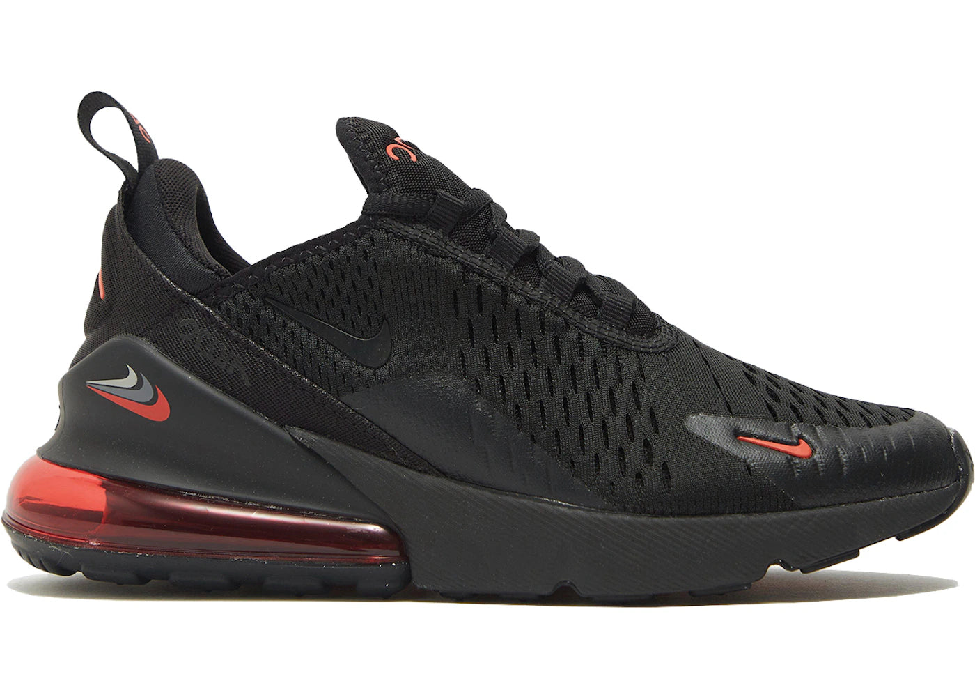 Nike Air Max 270 Multi-Swoosh Noir Rouge Habanero (GS)
