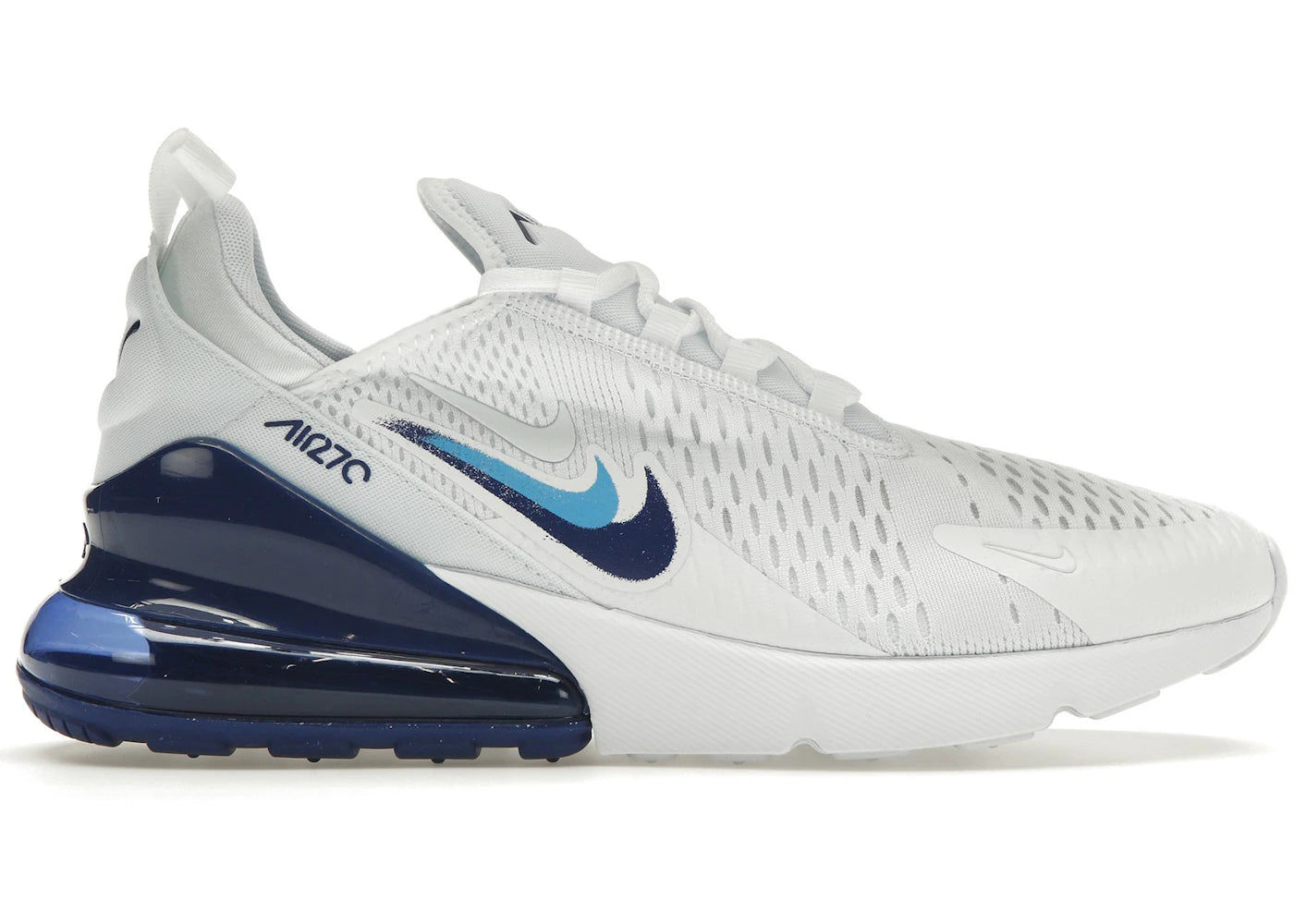 Nike Air Max 270 Multicolore Swoosh Blanc Bleu Royal Foncé