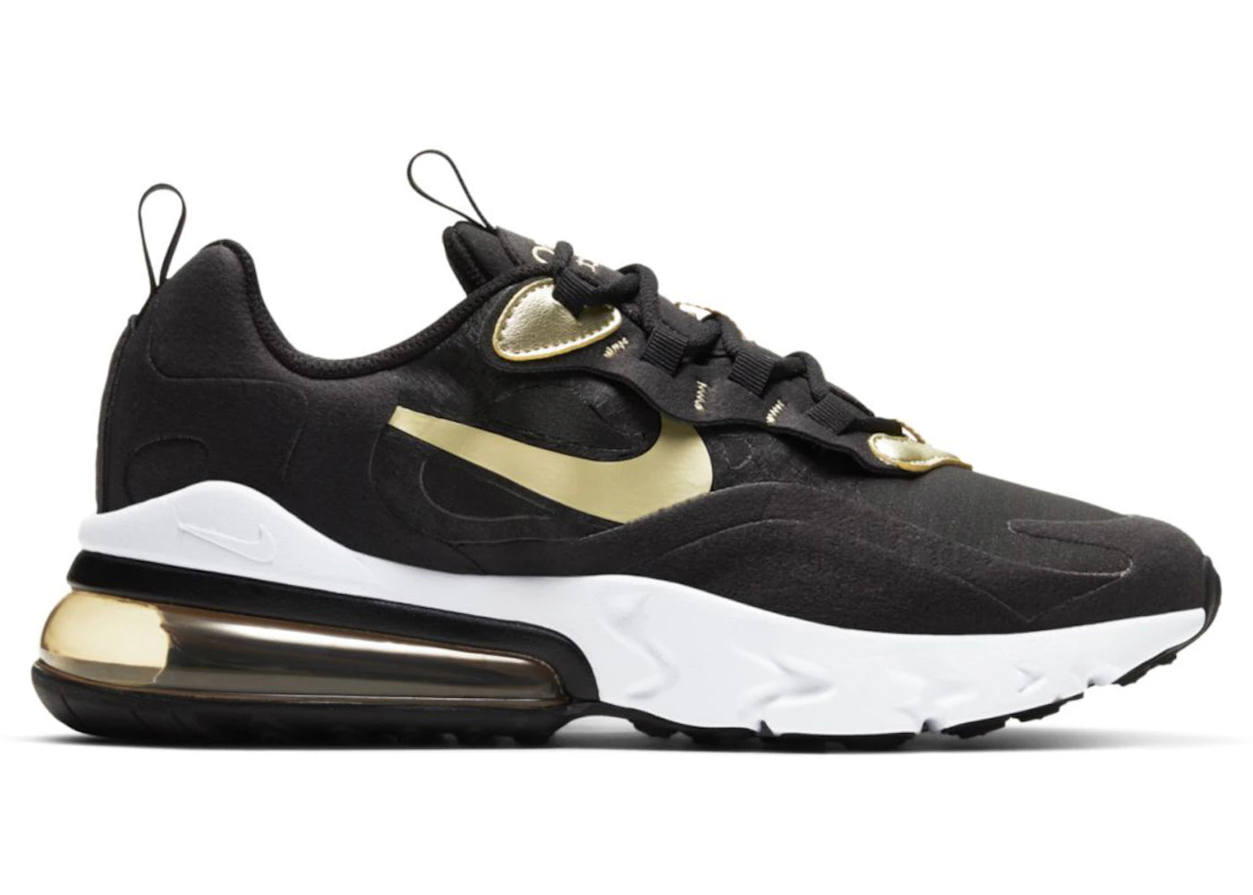 Nike Air Max 270 React Black Metallic Gold Star