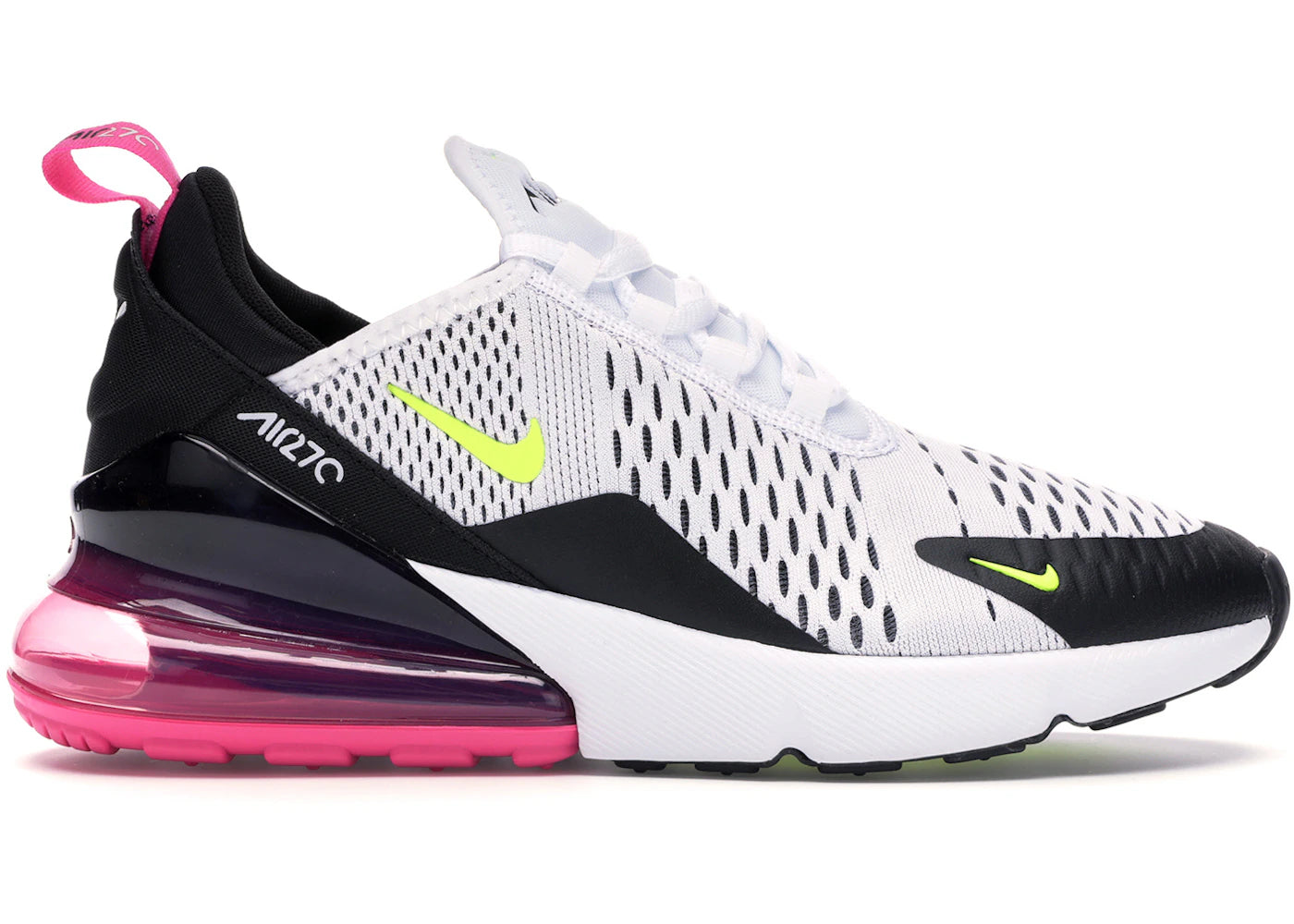 Nike Air Max 270-White Black Laser Fuchsia Volt (GS)