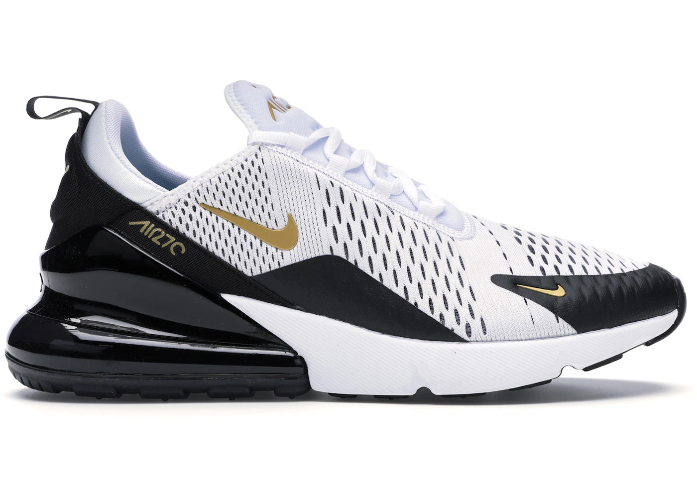 Nike Air Max 270-White Metallic Gold Black