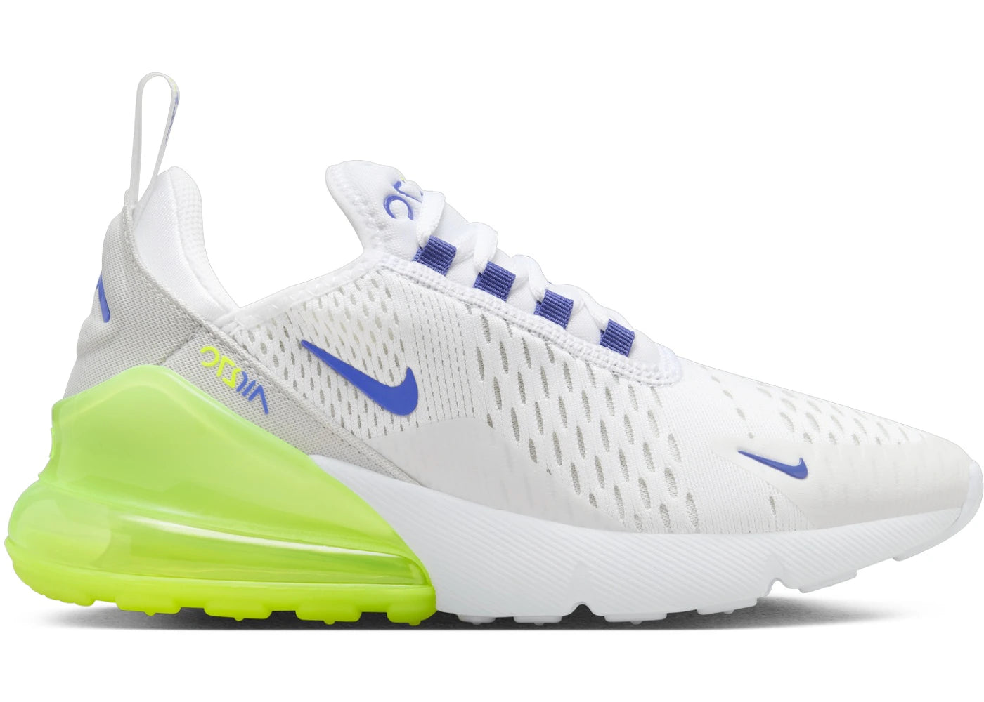 Nike Air Max 270-White Volt Photon Dust Astronomy Blue (GS)