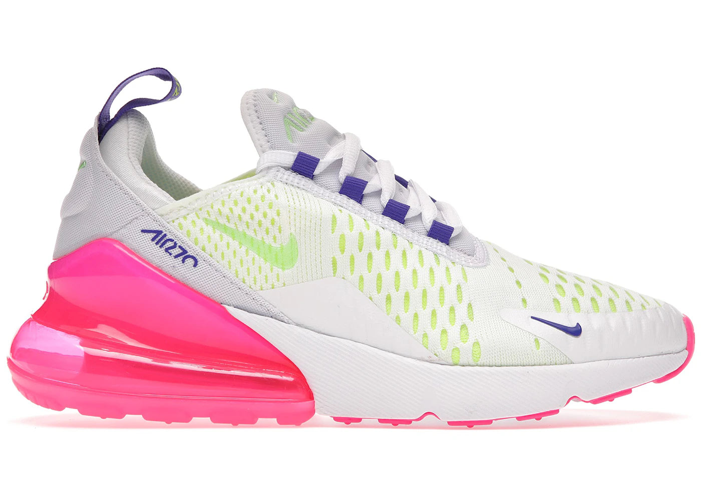 Nike Air Max 270-White Volt Pink Blast Indigo (Women's)