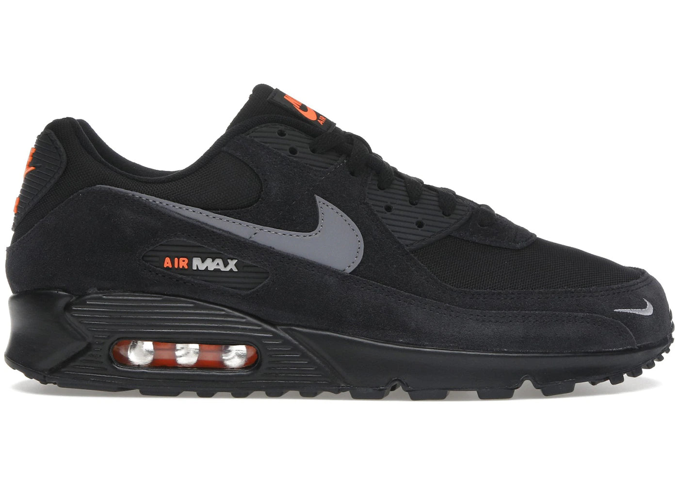 Nike Air Max 90 Black Metallic Cool Grey Orange