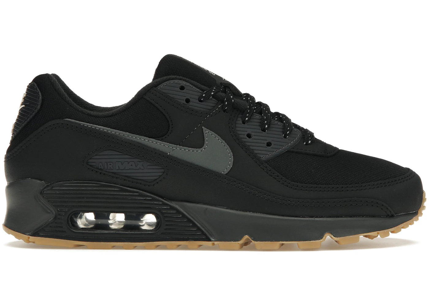 Nike Air Max 90-Black Smoke Grey Gum Reflective