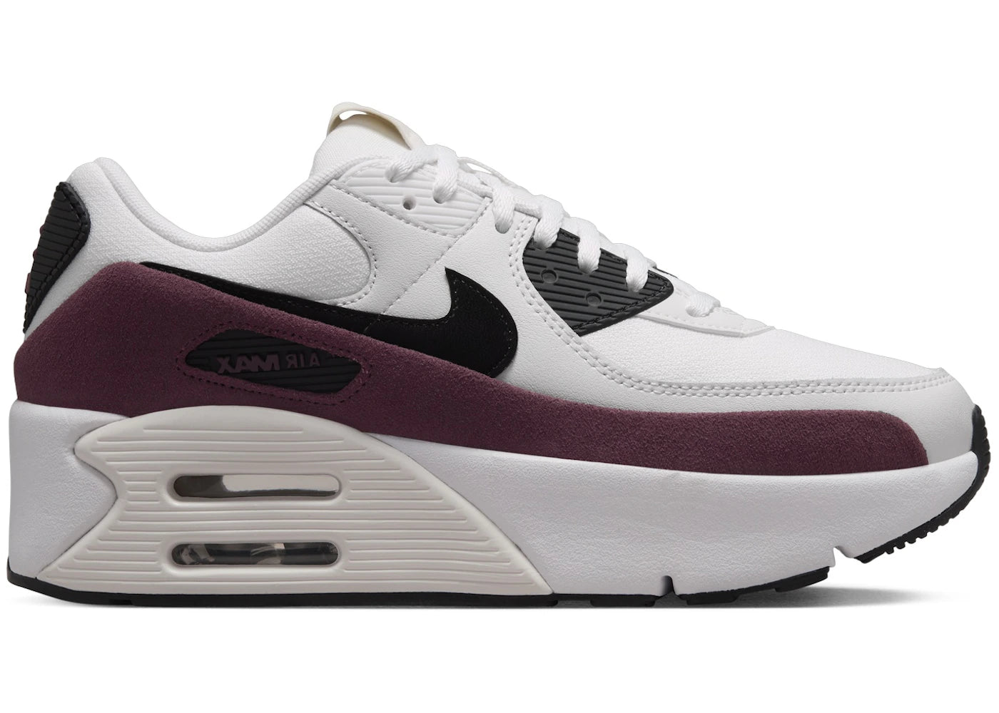 Nike Air Max 90 LV8-Sail Night Maroon Phantom Black (Women's)