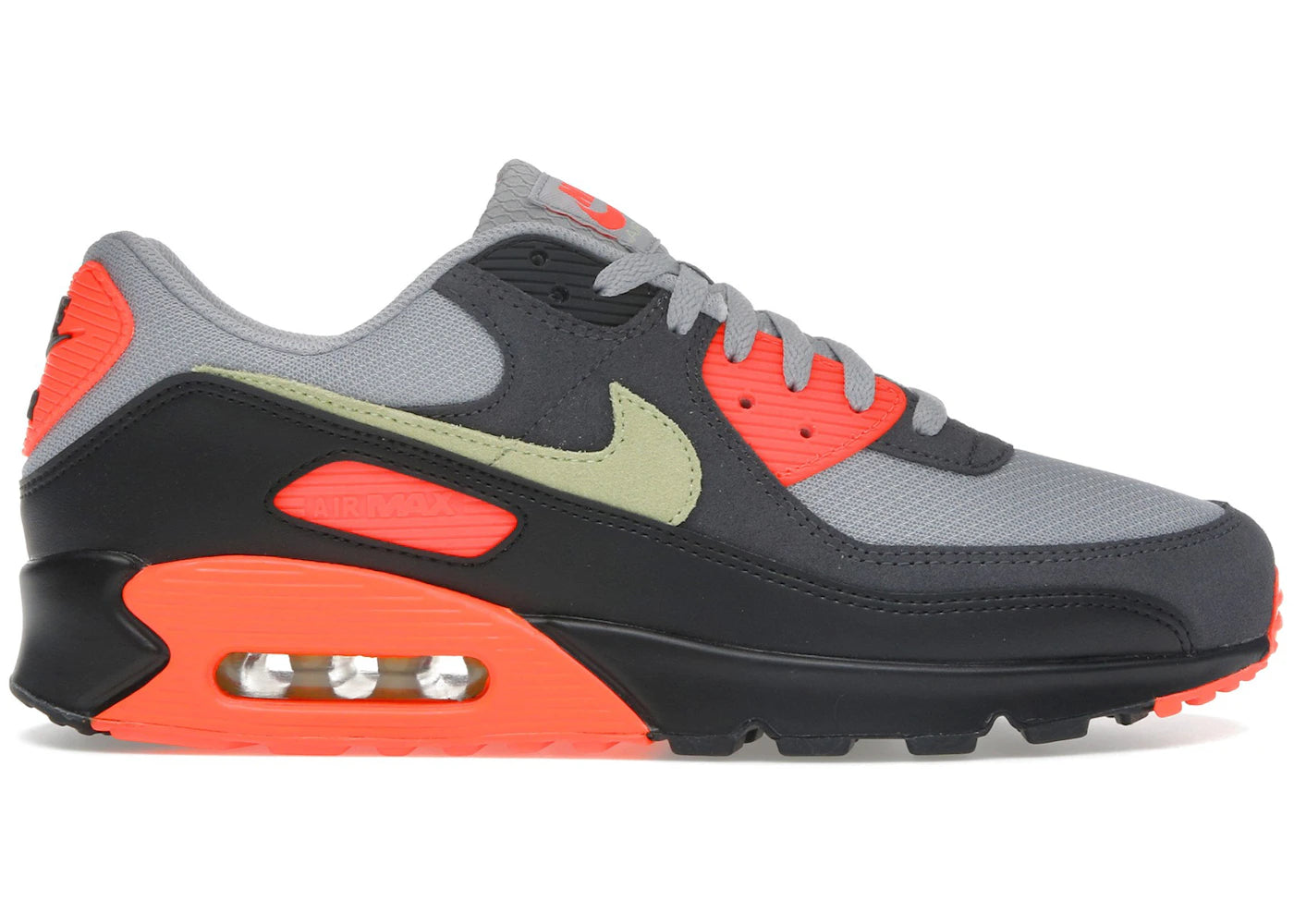 Nike Air Max 90 Light Smoke Grey Hyper Crimson Limelight