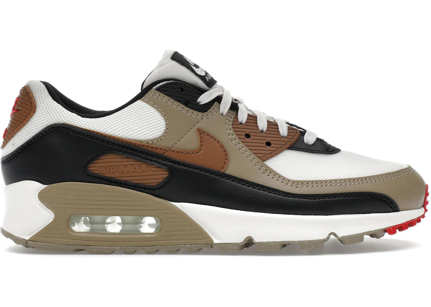 Nike Air Max 90-Phantom Black Fire Red Light British Tan (Women's)