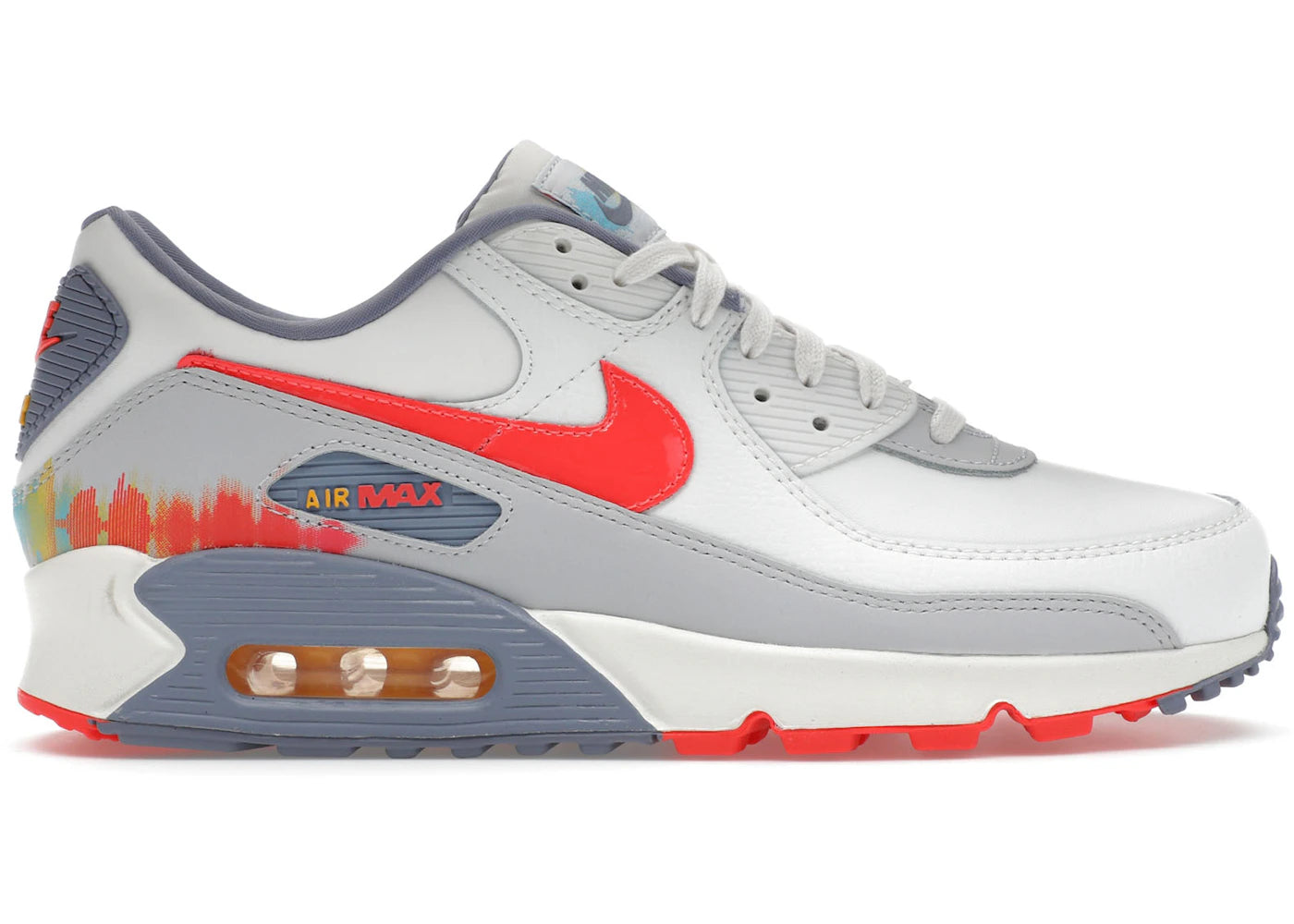 Nike Air Max 90 Premium-Summit White Ashen Slate Pure Platinum Bright Crimson
