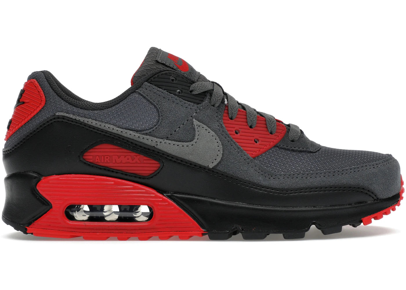 Nike Air Max 90-Smoke Grey Fire Red