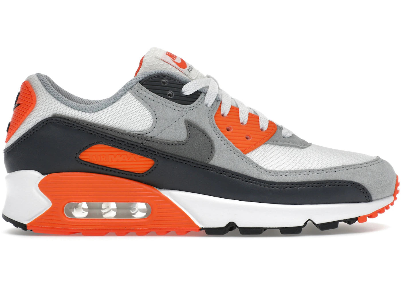 Nike Air Max 90-Summit White Safety Orange Dark Smoke Grey Smoke Grey