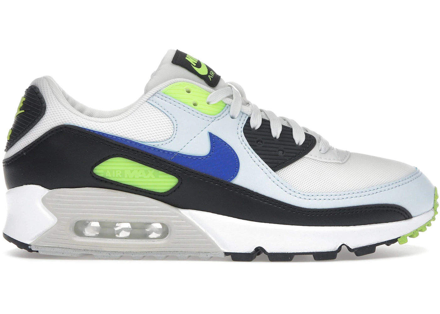Nike Air Max 90-White Blue Tint Volt (Women's)