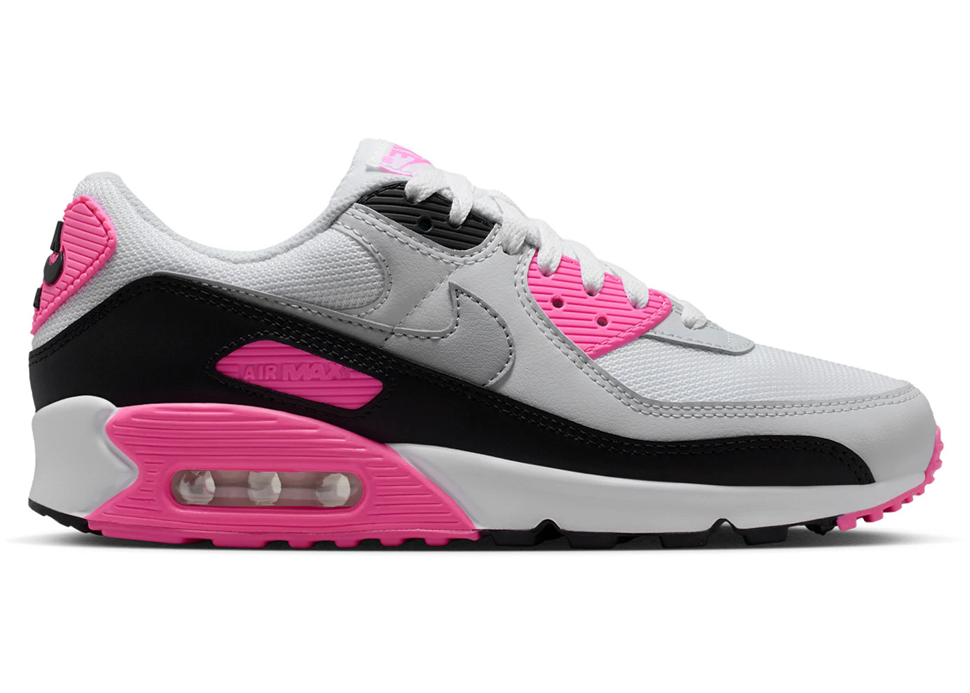 Nike Air Max 90-White Pink Glow Wolf Grey (Women's)