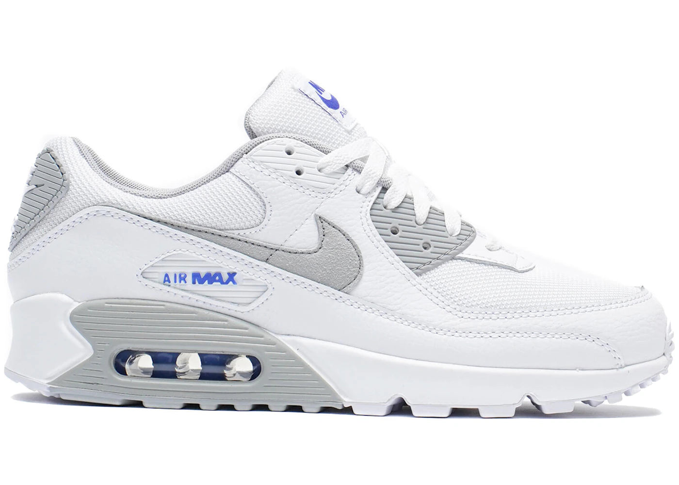 Nike Air Max 90-White Racer Blue Light Smoke Grey