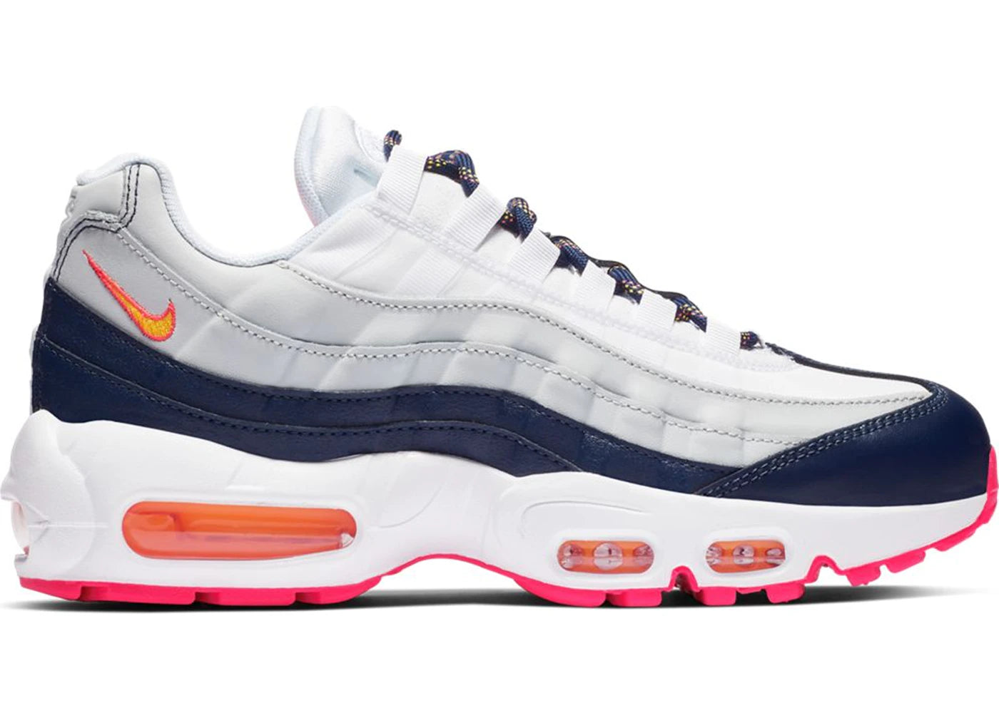 Nike Air Max 95-Midnight Navy Pure Platinum Laser Orange (Women's)