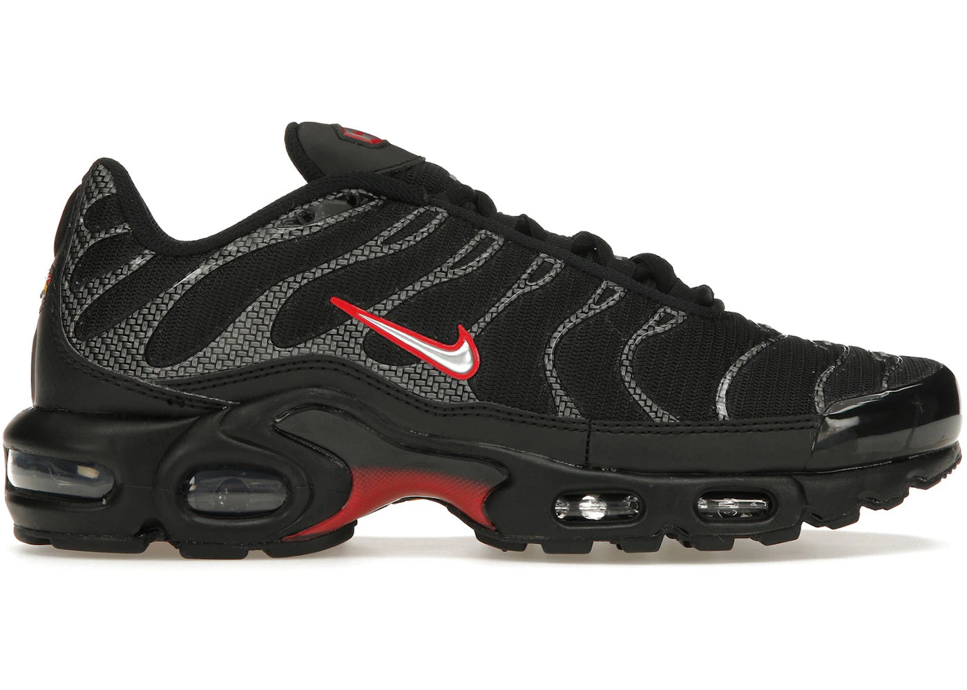 Nike Air Max Plus Noir Rouge Université Argent Métallisé