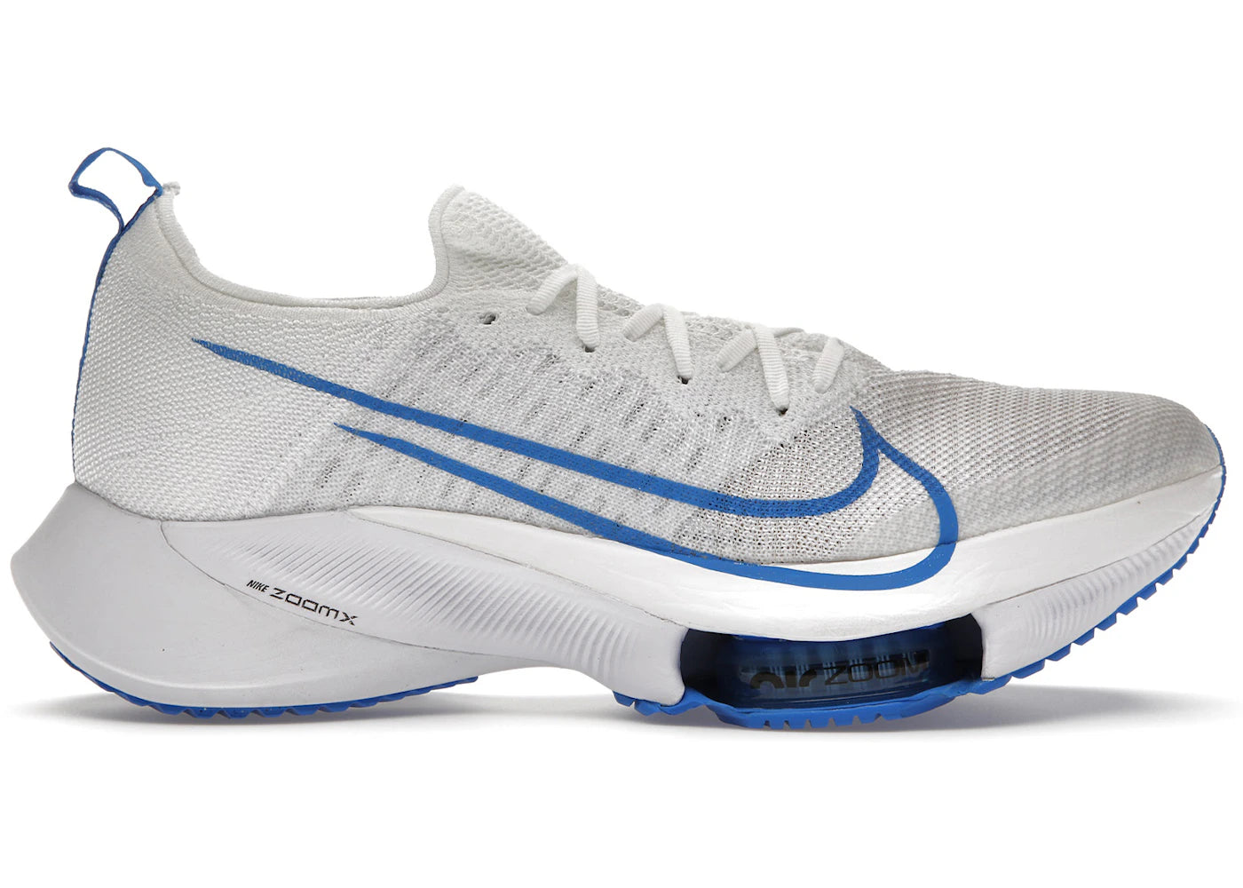 Nike Air Zoom Tempo Next% Flyknit - Blanc Photo Bleu