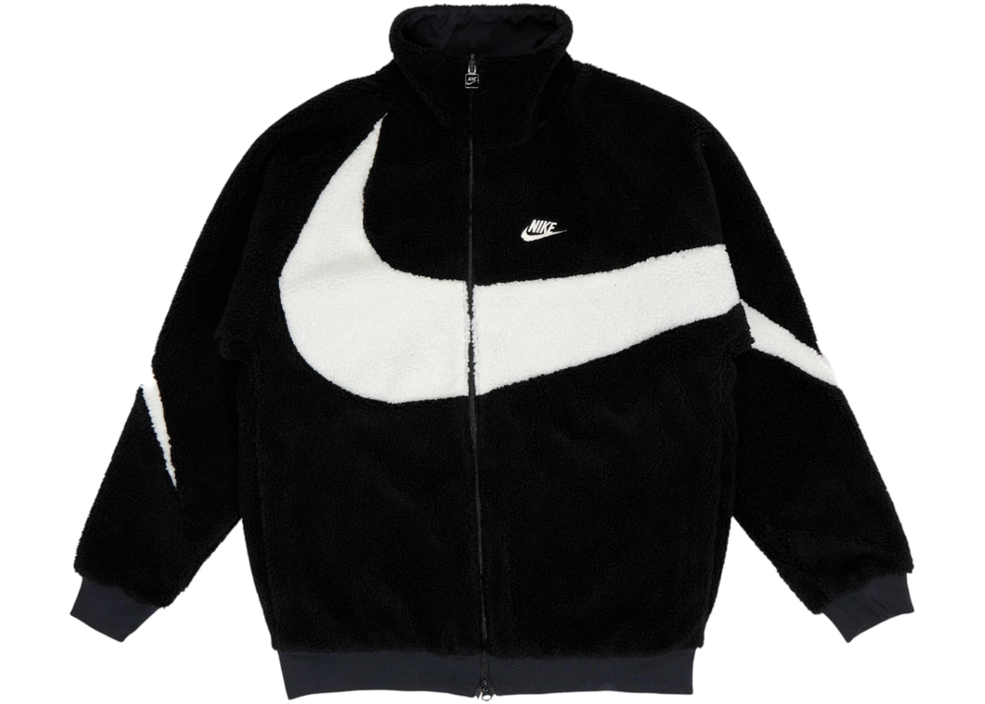 Nike Big Swoosh Reversible Boa Jacket  Black White
