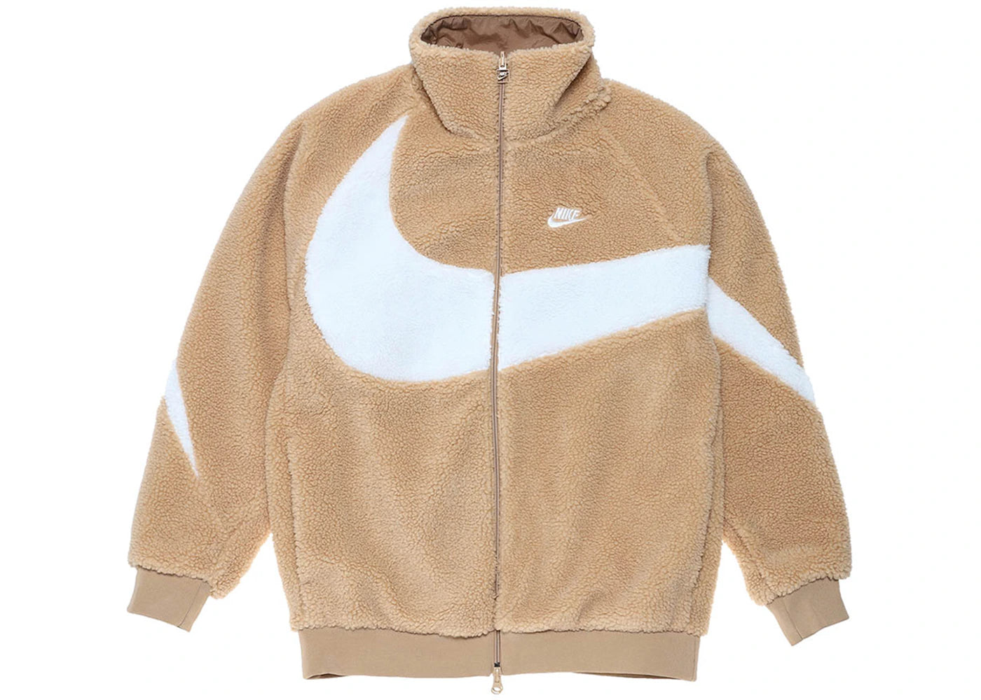 Nike Big Swoosh Reversible Boa Jacket (Asia Sizing)-Hemp White