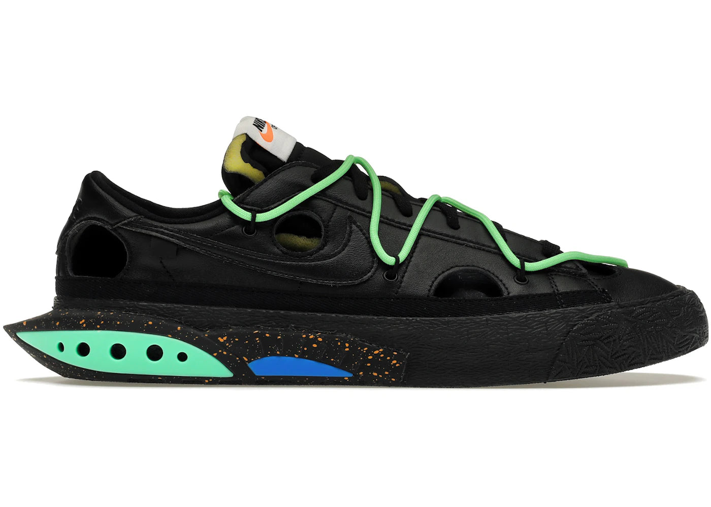 Nike Blazer Low - Off-White Noir Vert Électro