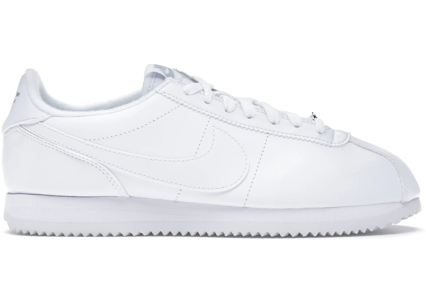 Nike Cortez Basic Leather-White White-Wolf Grey-Mtllc Silver