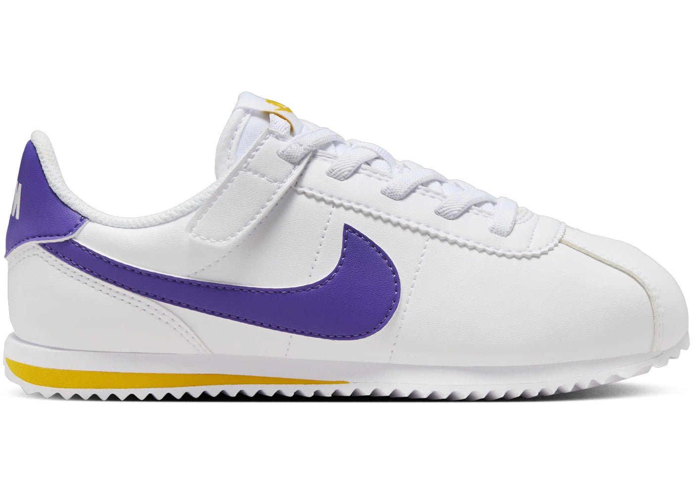 Nike Cortez EasyOn-White Varsity Maize Varsity Purple (PS)
