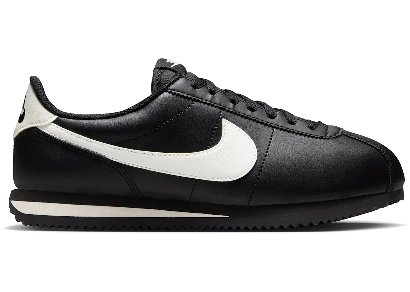 Nike Cortez en cuir noir et ivoire pâle