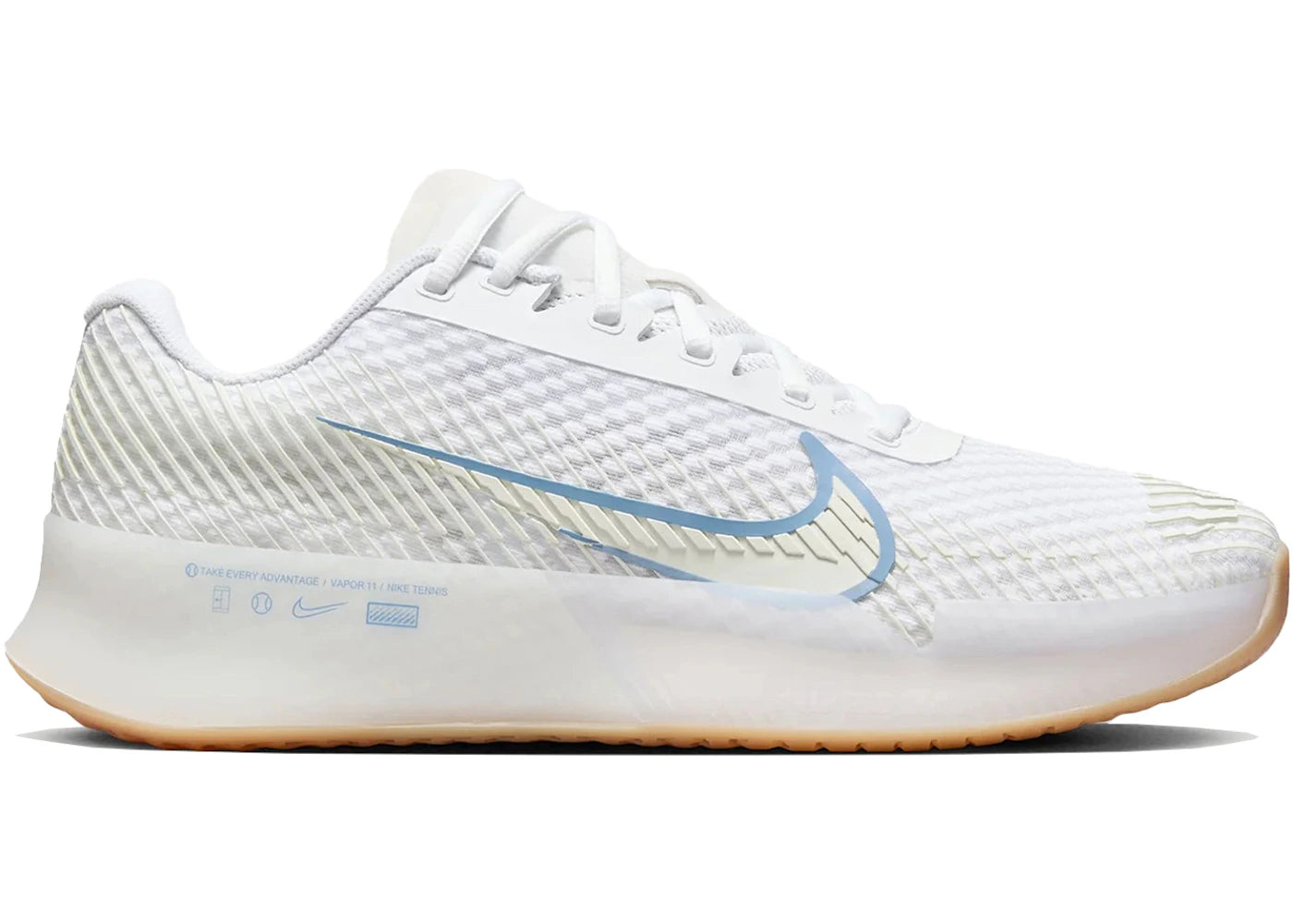 Nike Court Air Zoom Vapor 11 HC - Blanc Bleu clair (Femme)