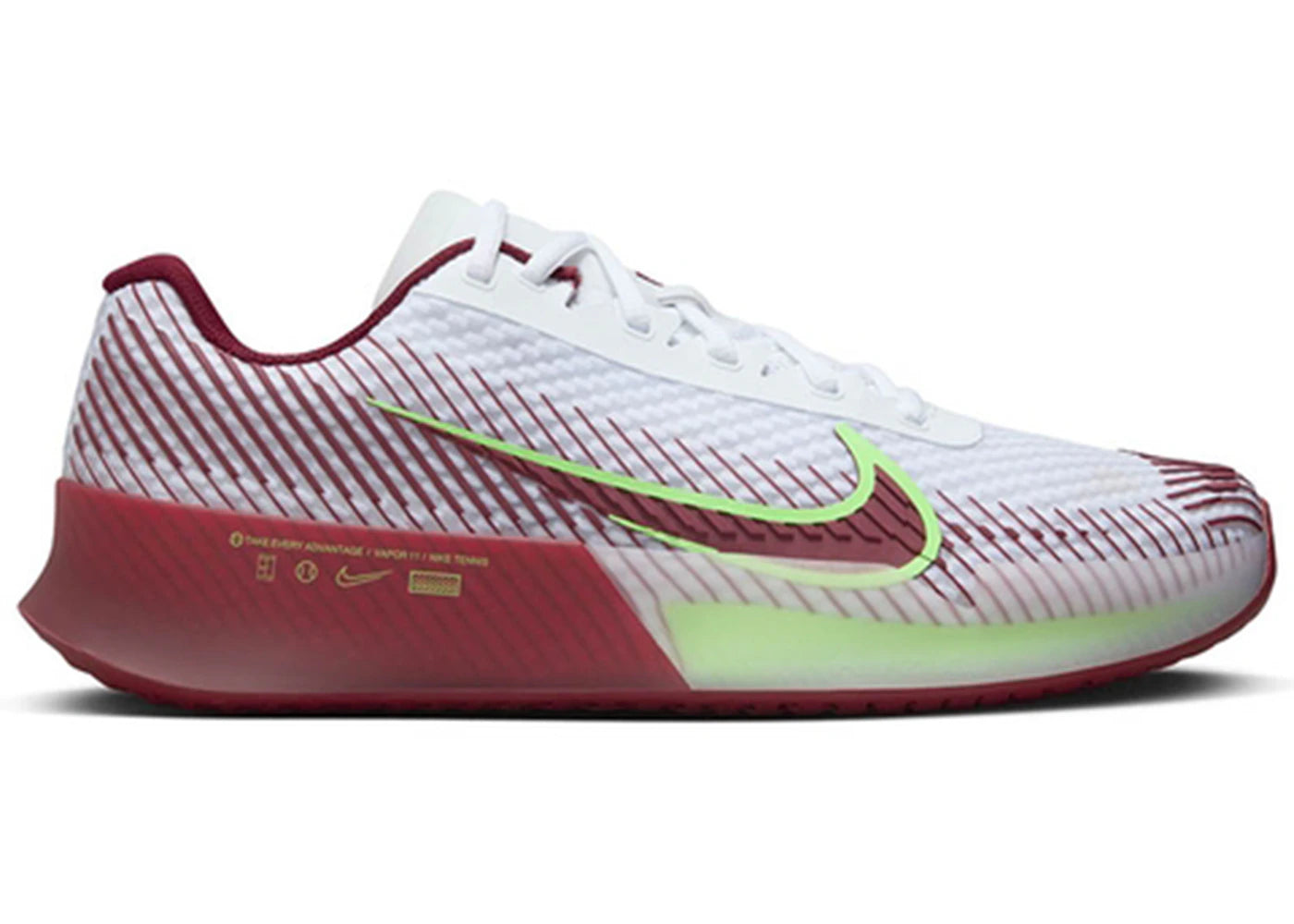 Nike Court Air Zoom Vapor 11 HC-White Team Red Lime Blast