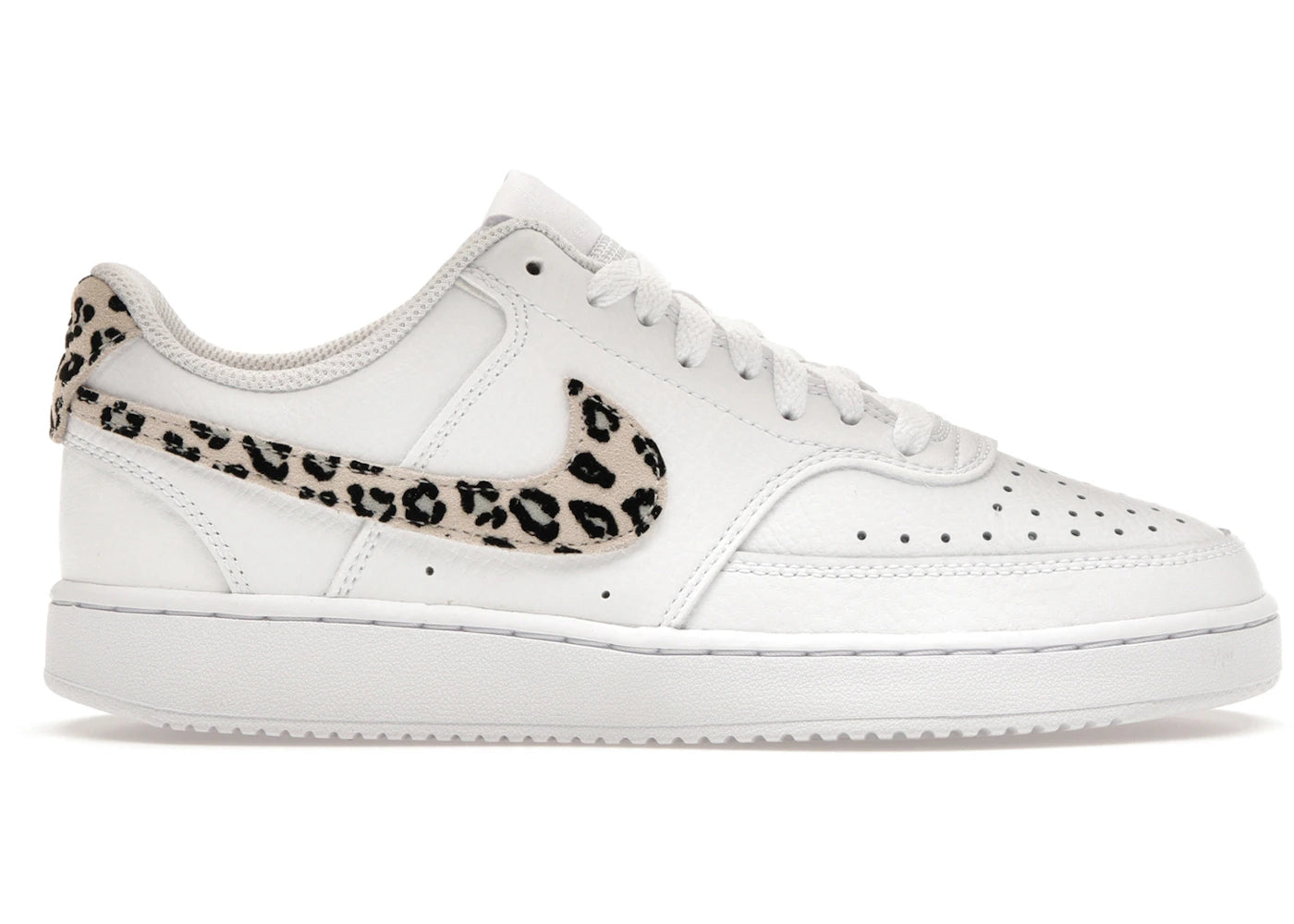 Nike Court Vision Low-Leopard Swoosh White (Women's)