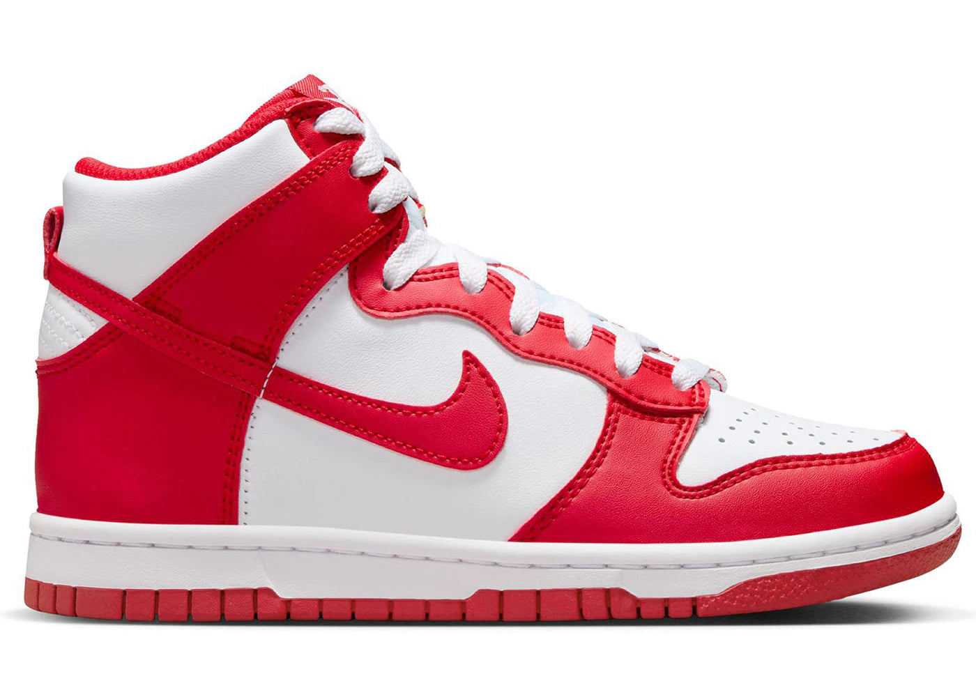 Nike Dunk High-Championship White Red (Red Tongue Tag) (GS)