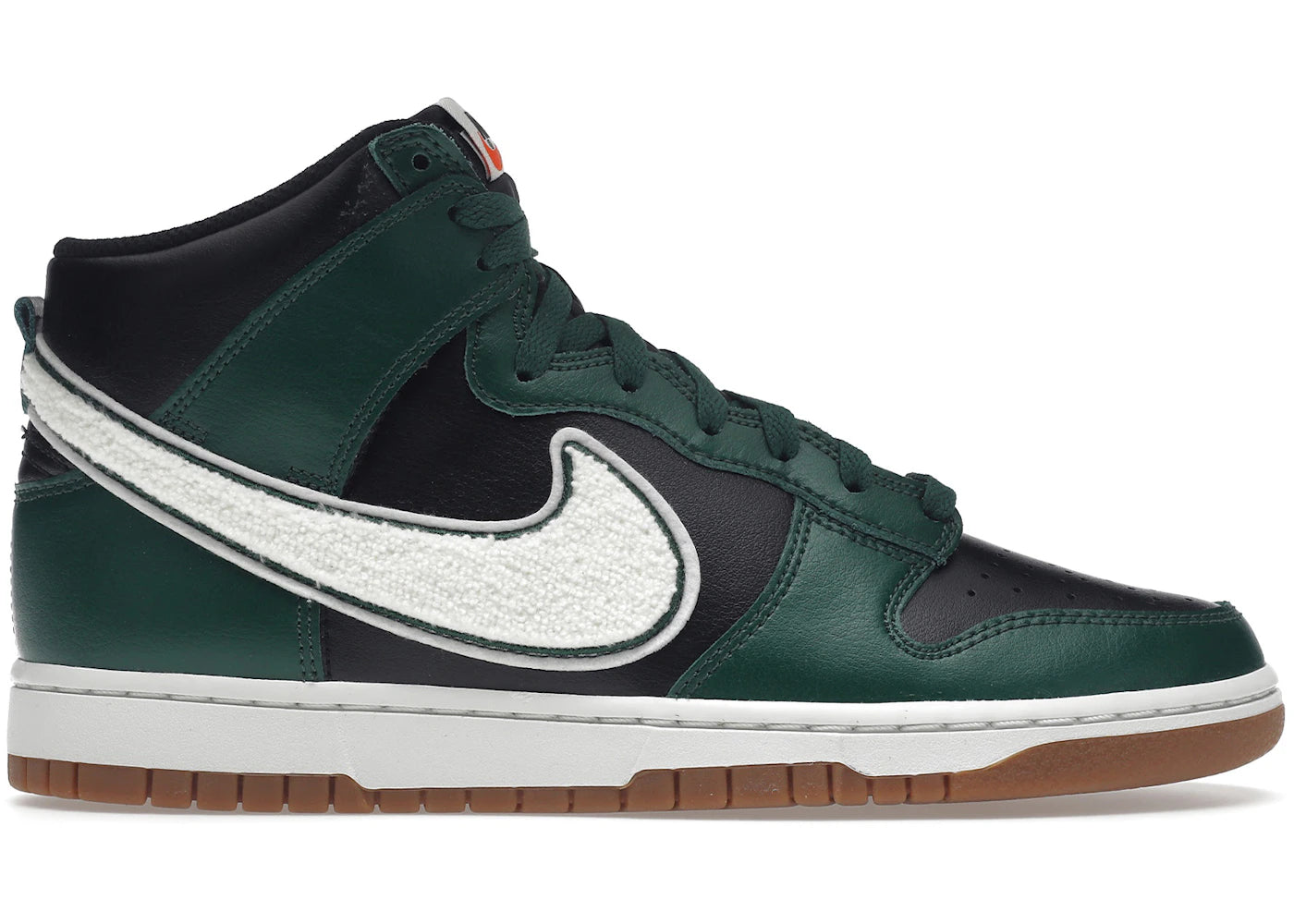 Nike Dunk High-Chenille Swoosh Black Green