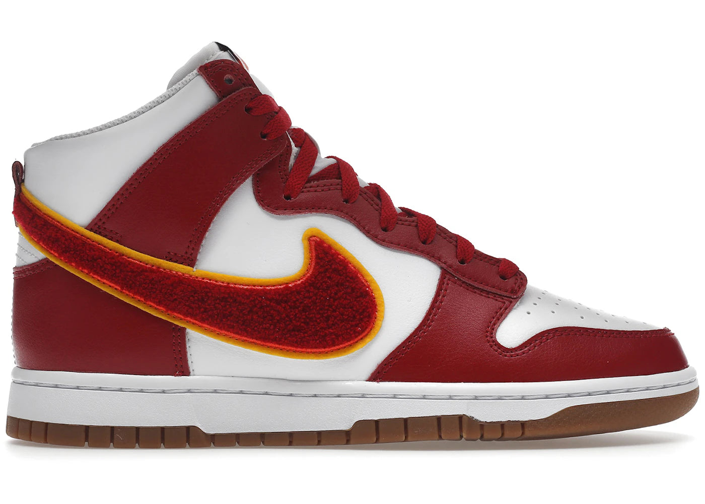 Nike Dunk High-Chenille Swoosh White Gym Red