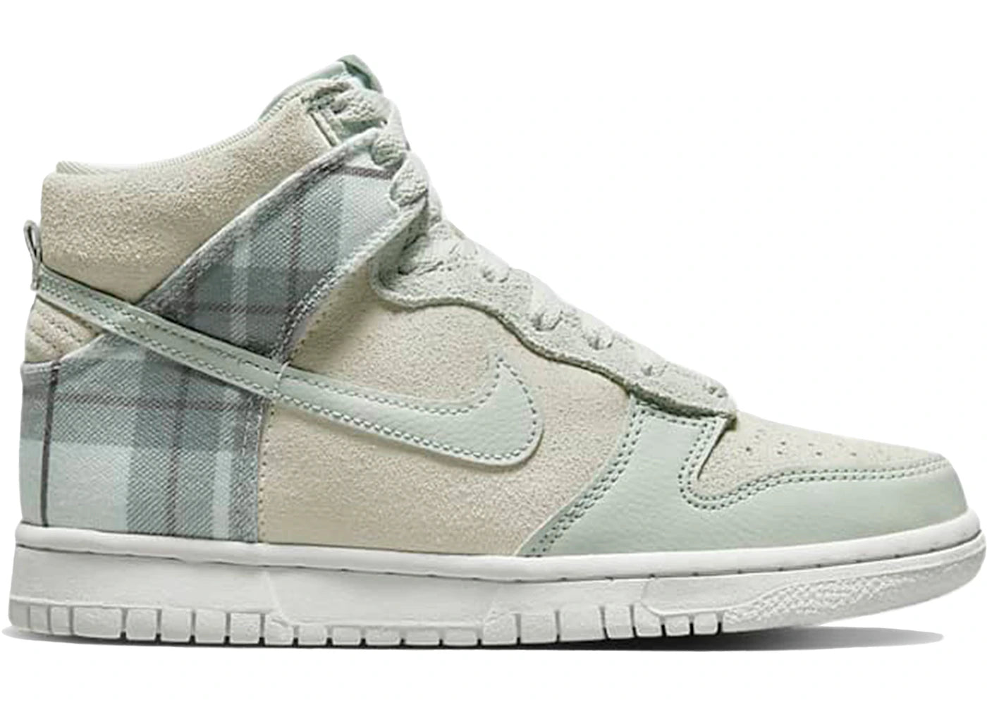 Nike Dunk High SE-Tartan Plaid White Light Green (GS)