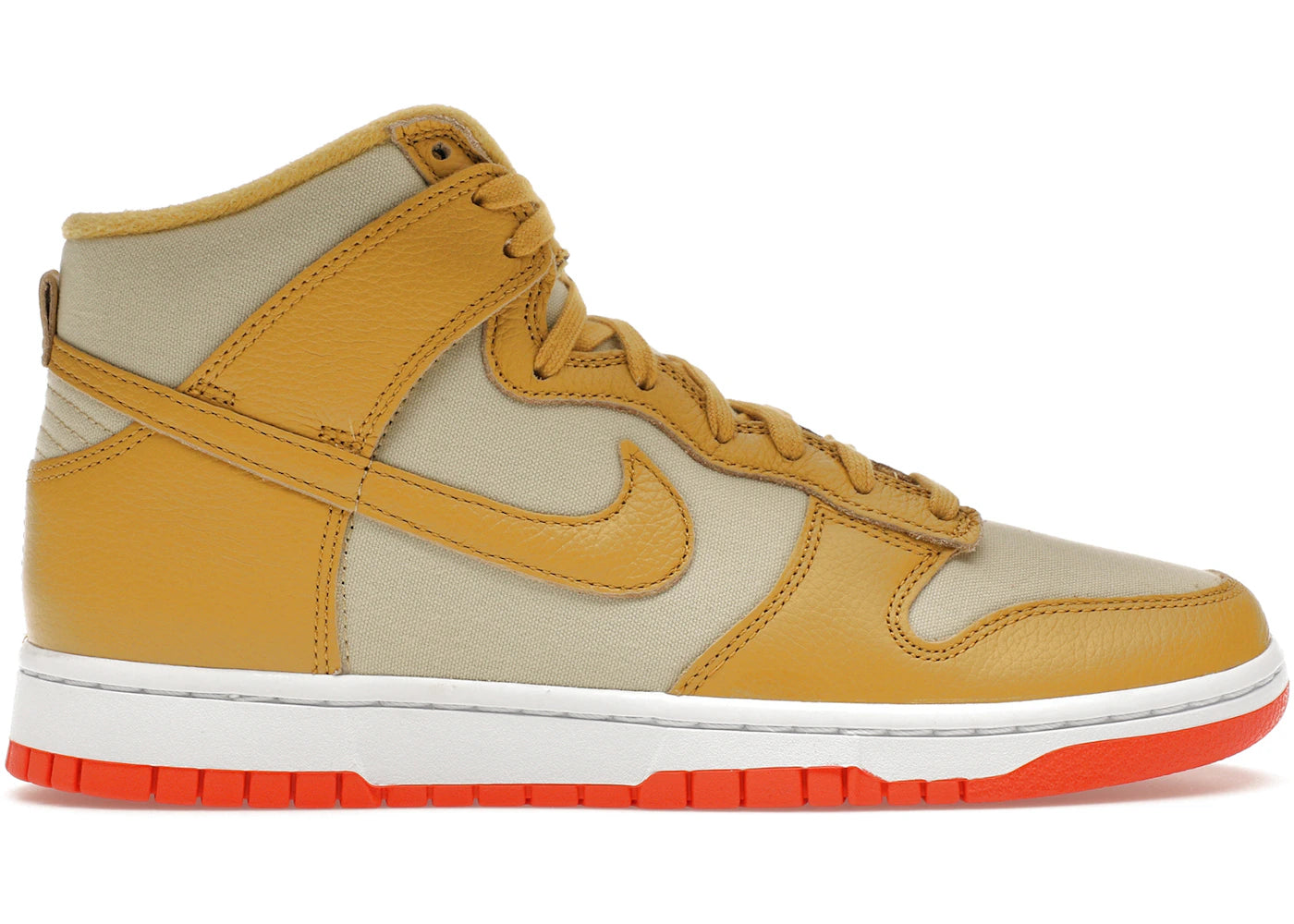 Nike Dunk High-Wheat Gold Safety Orange