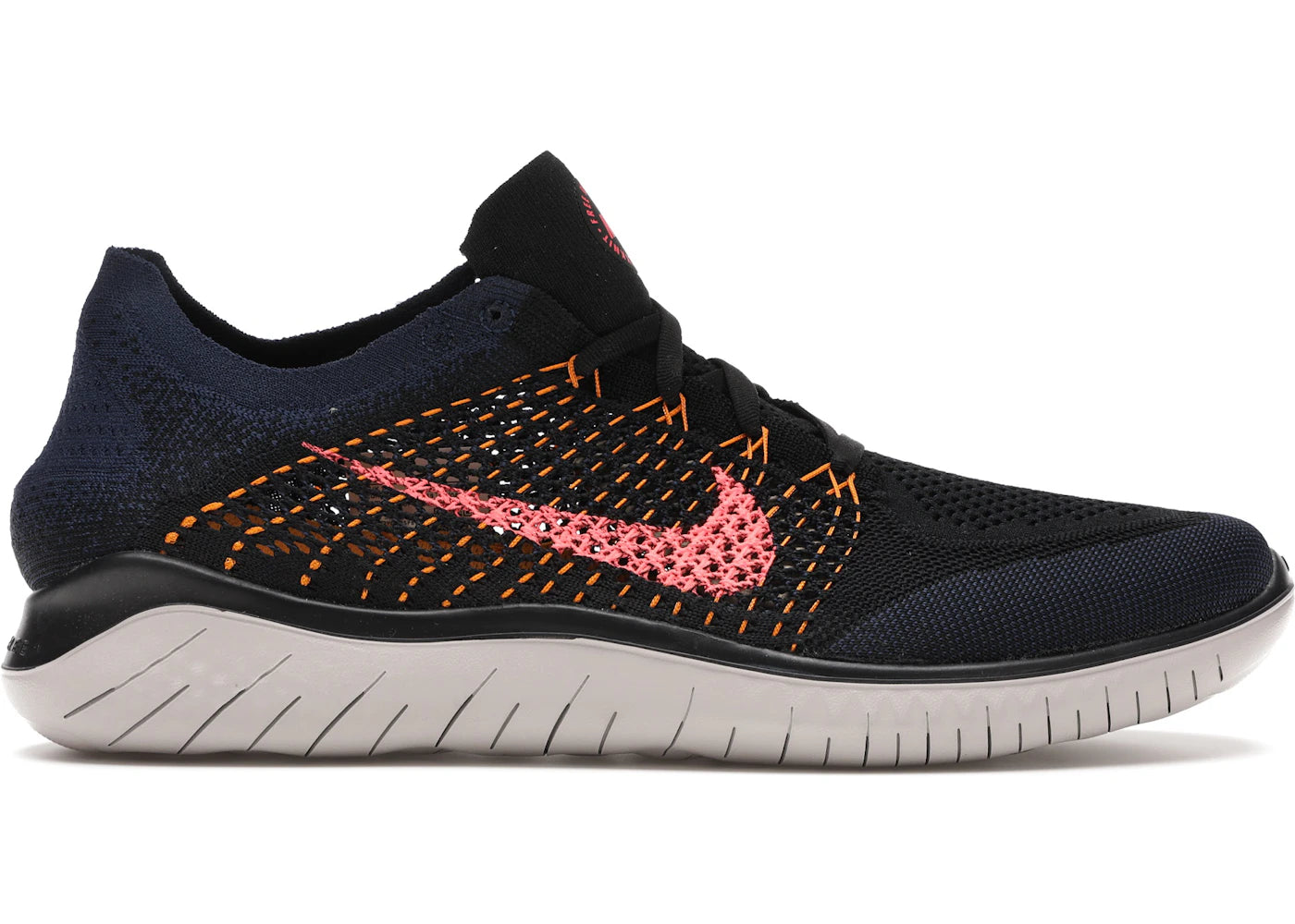 Nike Free RN Flyknit 2018-Black Flash Crimson Orange Peel