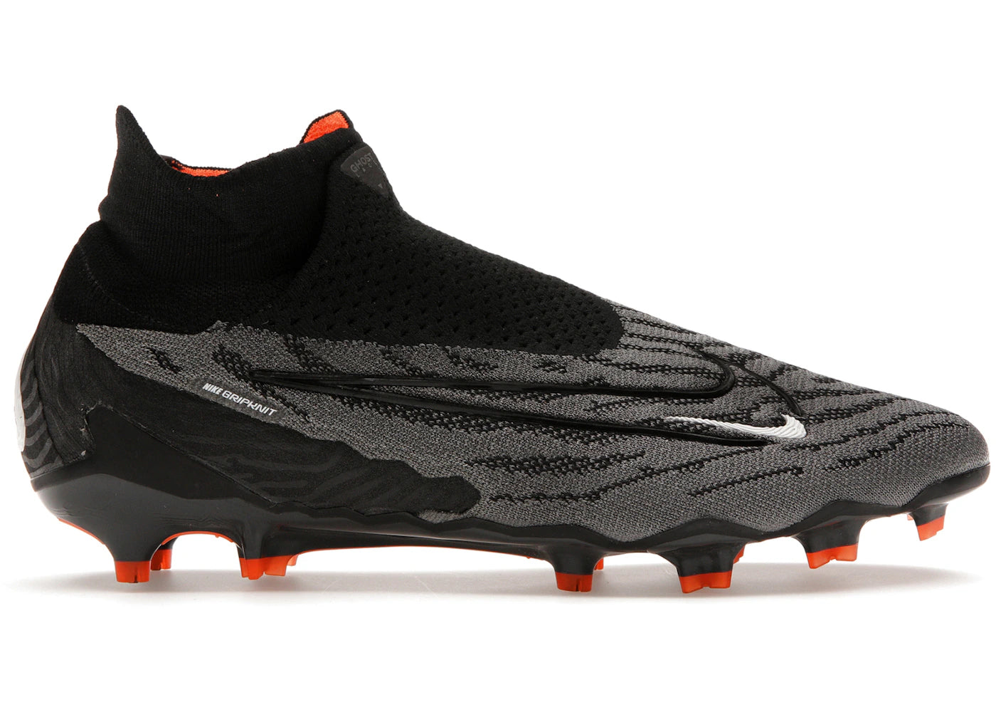 Nike Gripknit Phantom GX Elite Dynamic Fit FG-Black Dark Smoke Grey Total Orange