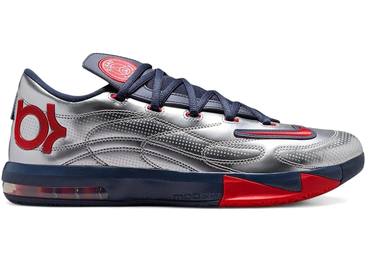 Nike KD 6 PSG Paris Saint-Germain Metallic Silver Navy - main view